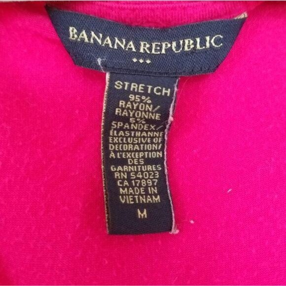 Banana Republic Womens Stretch V-Neck red Tunic Top detail along collar casual - Picture 4 of 5